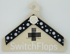Lindsay Phillips SwitchFlops Straps - Black w/ White Polka Dots - Size Small