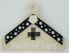 Lindsay Phillips SwitchFlops Straps - Black w/ White Polka Dots - Size Small