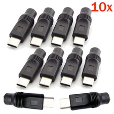 10Pcs DC Power Adapter Type-C USB Male to DC 5.5x2.1mm Female Jack Connector