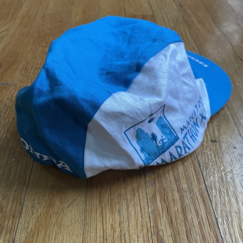 Vintage Los Angeles Marathon Hat Mens Flex Fit Blue White Runner Cap LA 2004 Y2K - Picture 2 of 7