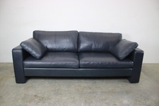 COR Conseta Dreisitzer Couch Designer Echtleder Dunkelblau Sofa