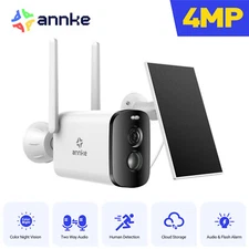 ANNKE 4MP WiFi Security System Wireless Outdoor Color Solar Battery 2 Way Audio