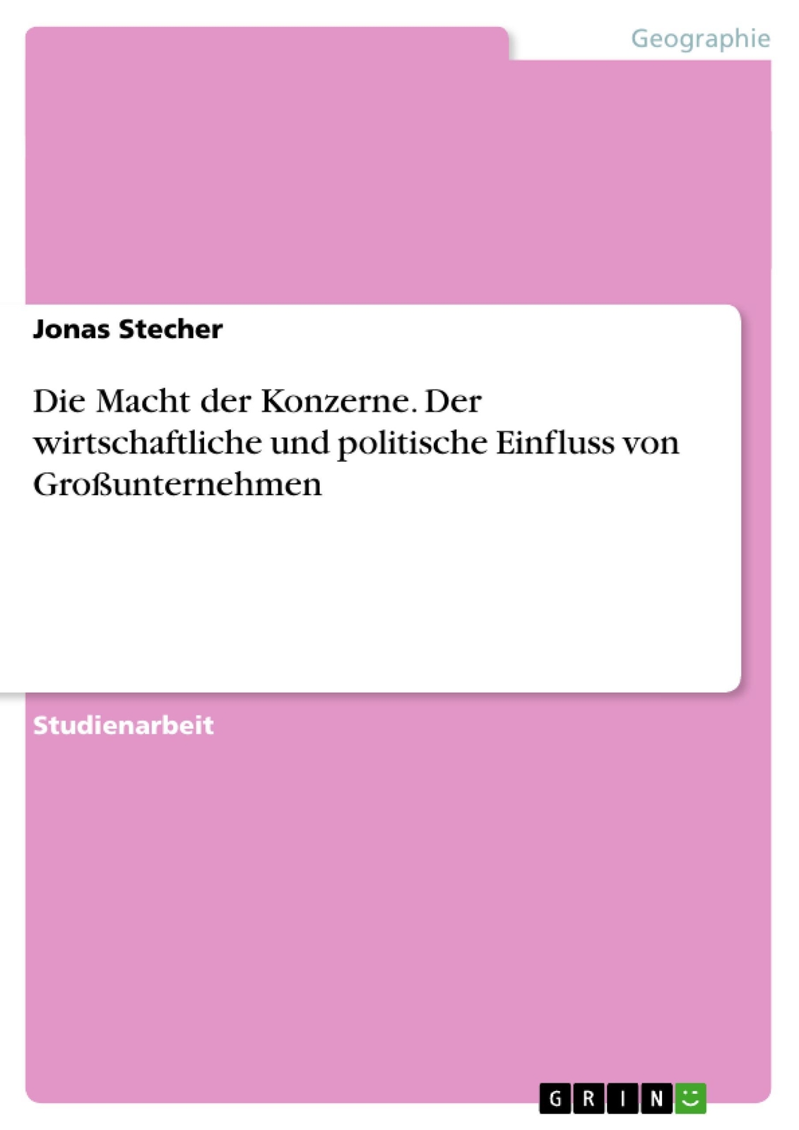 Thumbnail - Die Macht Der Konzerne. Der Wirtschaftliche Und Politische Einfluss