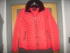 Ladies Qed London Red Quilted Jacket Size 12