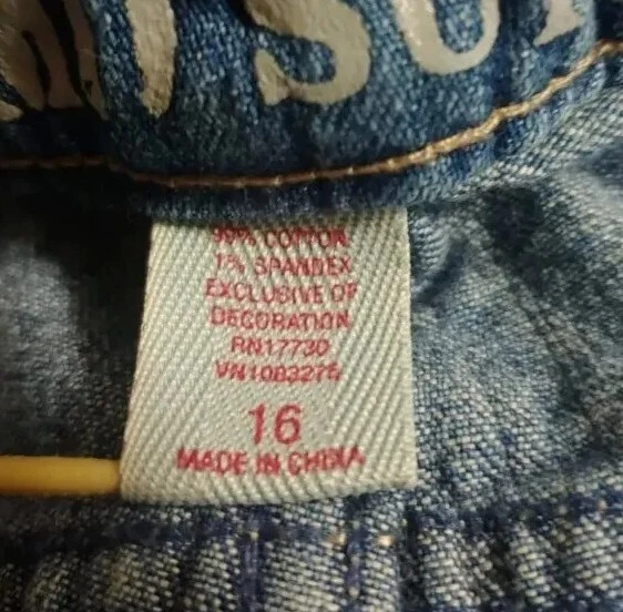 Джинсы Mossimo для девочек 16 стираемых синих с регулируемой талией с карманами на молнии - Изображение 4 из 4