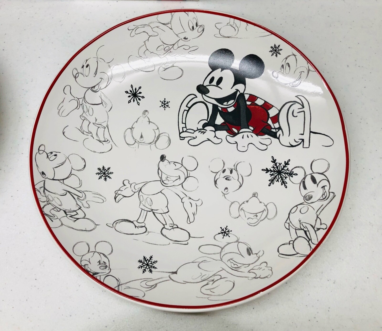 NEW Pottery Barn Disney Mickey Mouse Holiday Stoneware Salad PlatesSet