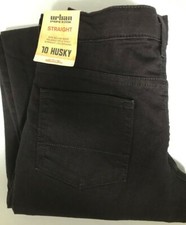 Boy's Urban Pipeline Jeans Size 10 Husky Black NEW Straight Leg Stretch