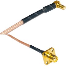 RG316 SSMB Male Angle to SMA FEMALE FLANGE RF Cable Rapid-SHIP LOT
