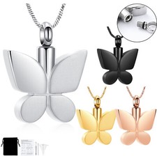 Butterfly Urn Necklaces for Ashes for Women Girls Urn Pendant Keepsake Jewelry