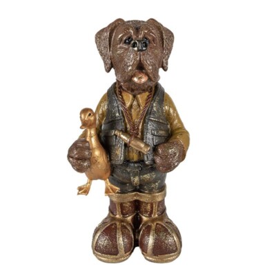 Clayre & Eef  FIGUR HUND 16x14x34 CM  POLYRESIN  DEKO Ente Gans Jagt