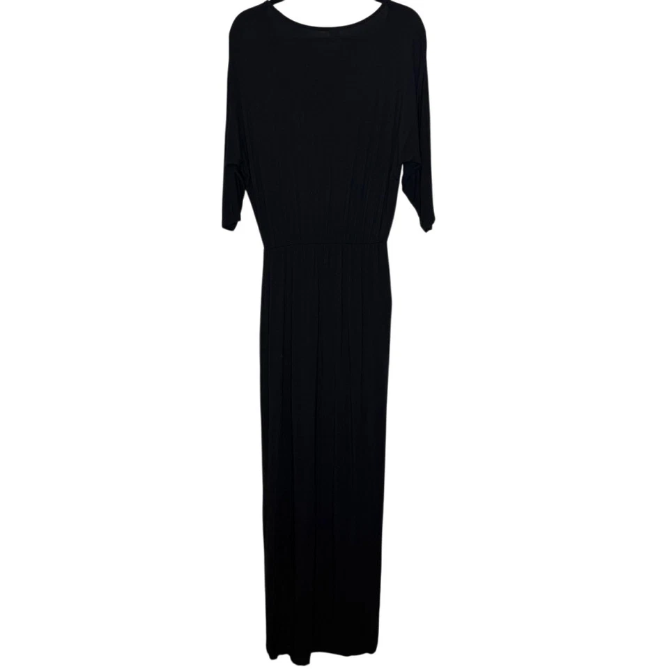 Michael Stars Black Knit Faux Wrap Dolman Sleeve Dress Size M Casual, Goth - Image 2 of 4