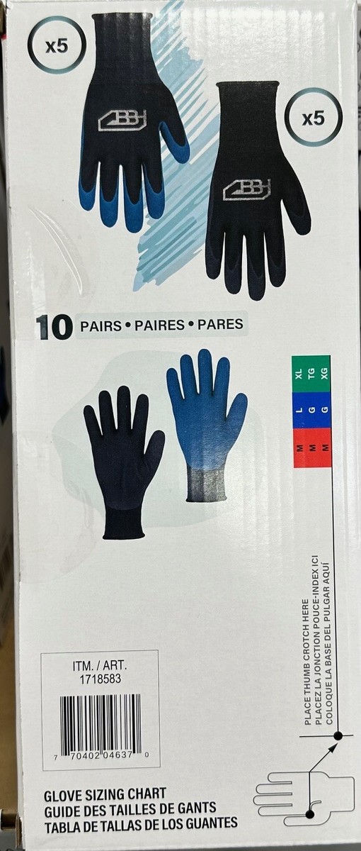 10 Pair Latex Foam Coated Men's Work Gloves Size M L XL | eBay