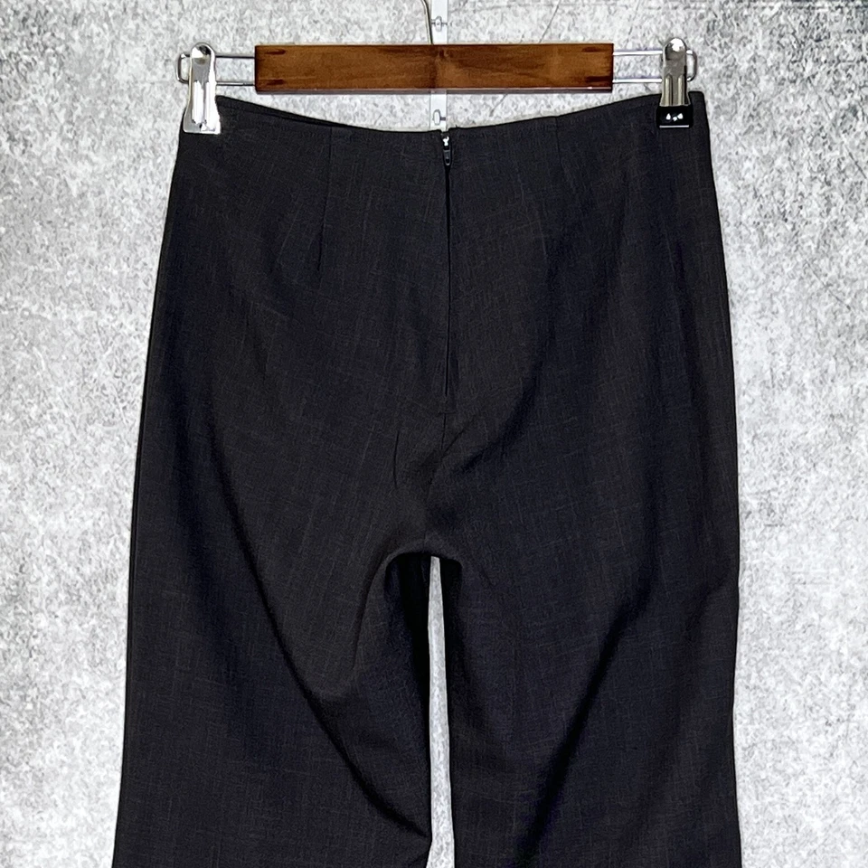 Mujer Bootcut Vestido Pantalones Talla 3/4 Gris tiro Medio Espalda Cremallera Foto 4 de 4