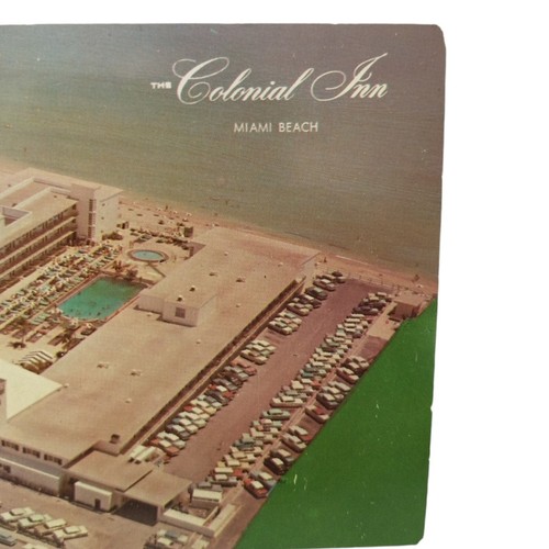 Vintage Miami Beach Postcard Aerial View 1970s Florida Colonial Inn Unposted - Picture 3 of 17