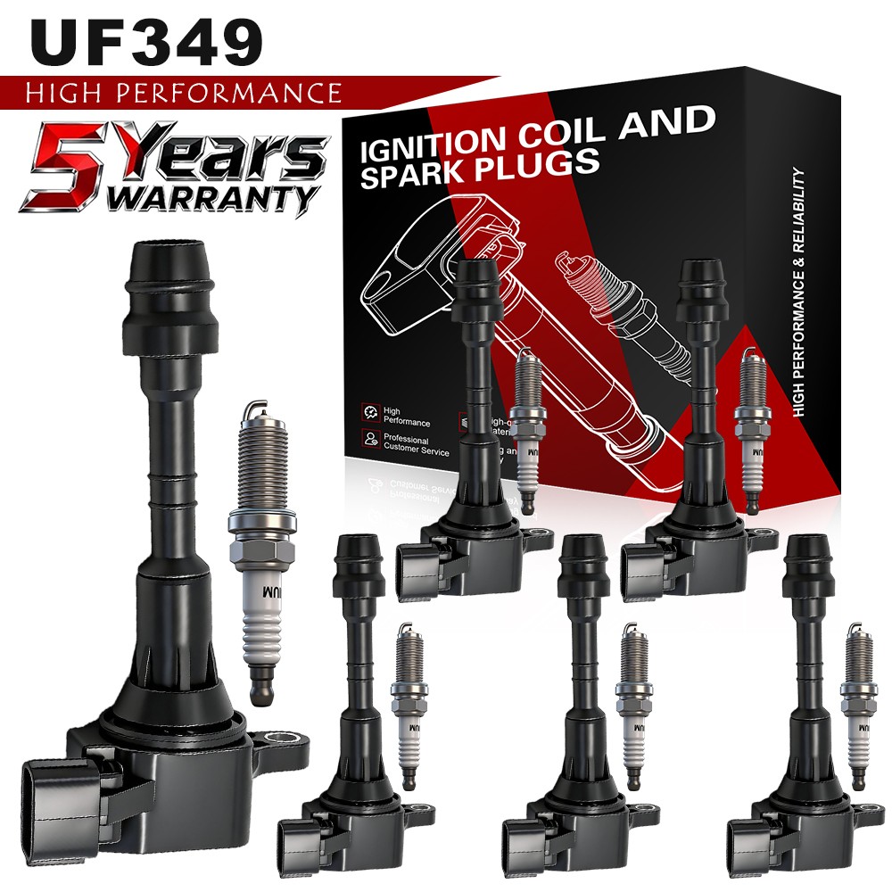 Fits 2005-2008 Nissan Xterra 4.0L V6 6X Ignition Coils  Spark plugs UF349