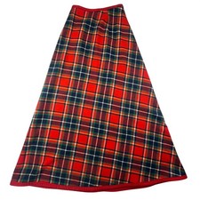 Vtg Pendleton Knockabouts Skirt Sz 10 Red Plaid Tartan A-Line Acadamia Preppy