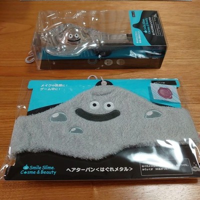 Dragon Quest Hair Turban & Brush Liquid metal Slime Square Enix F/S from Japan