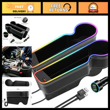 LED Car Seat Gap Organizer - 7 Colors, 56W Fast Charger, 2 Pack - Universal Fit