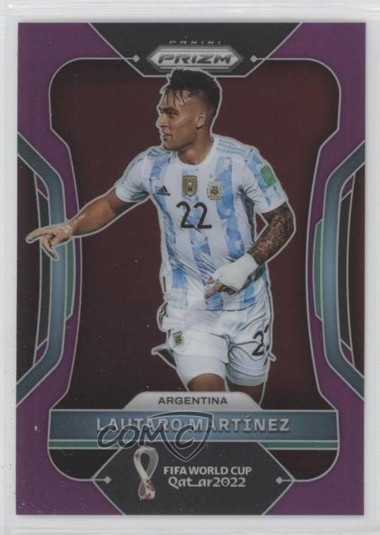 2022 Panini Prizm World Cup Qatar Purple Prizm 34/199 Lautaro Martinez #5 0e3u