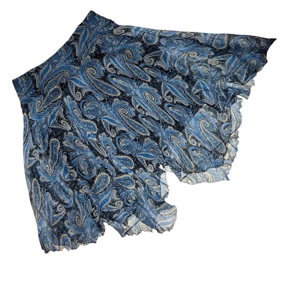 Vintage Y2K Context 100% Silk Midi Skirt 18W Asymmetrical Sheer Fairy Whimsical - Image 4 of 4