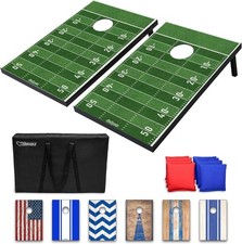 Portable Cornhole Set 4x2ft or 3x2ft Boards w/ 8 Bean Bags Case