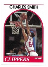 CHARLES SMITH 1989-90 HOOPS ROOKIE CARD NEAR MINT+ CONDITION. rookie card picture