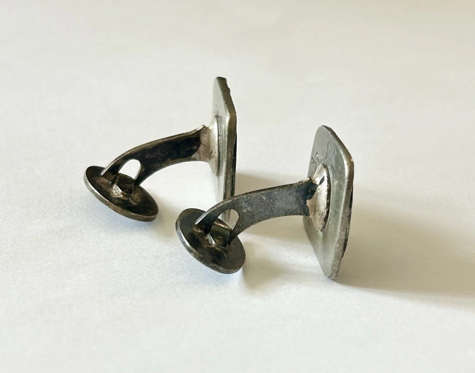 Par de gemelos vintage de diseñador sueco firmados Suecia EF Foto 3 de 4