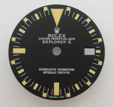 ~ Rolex Vintage #1655 EXPLORER II Nero Opaco Riparato Quadrante RAIL ~