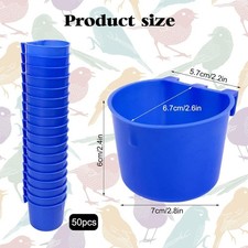 50 Pcs Cage Cups Birds Hanging Feeders Chicken Water Cups Bird Food Bowl 8 Oz Pl