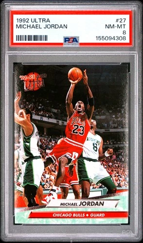 1992 FLEER ULTRA #27 MICHAEL JORDAN PSA 8