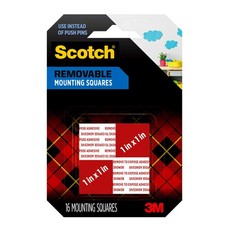 Scotch Removable Double Sided Mounting Squares 16 Pack No Damage Adhesive Tape
