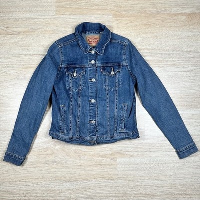 Levi's Womens Original Trucker Denim Jacket Size Small Hip Fit Snug READ