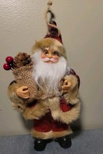 Vintage Holiday Time Santa Claus Christmas Ornament 8 " Tall