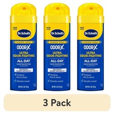 Odor-Fighting Spray Powder Unscented 3 Pack 4.7oz Shoe Freshener Foot Care