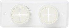 Merriway BH02004 Soft Rubber Push in Double Towel Cloth Holder Screw Fix - White