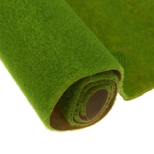 8pcs Artificial Model Grass Mat 10" x 10" Light Green Realistic Fake Turf