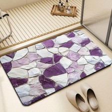 Non-Slip Quick-Drying Bath Mat Stone Design Soft Mat for Bathrooms Home Decor  
