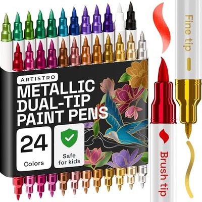 ARTISTRO 48 Acrylic Paint Pens - Dual Tip  Assorted Number of Itemss , Styles 