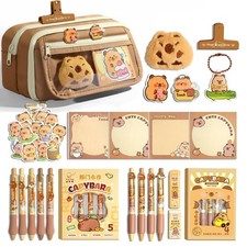 Cute Capybara Pencil Case Kawaii Pouch Stationery Set Gifts For Girls Boys Ki...