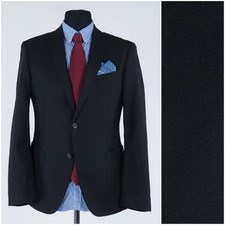 Mens Half Lined Blazer 40R US Size STRELLSON Black Wool Sport Coat Jacket