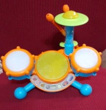 VTech KidiBeats Kids Drum Set Preowned Works Great Toddler Musical Toy Soft Stik