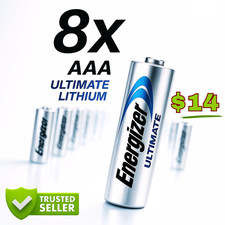 8 AAA Energizer Ultimate Lithium Batteries  Bulk OEM  Exp 2050  24hr ship 