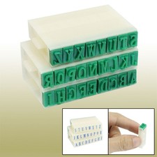 26 Pcs Green Rubber Head English Letters Alphabet Stamps