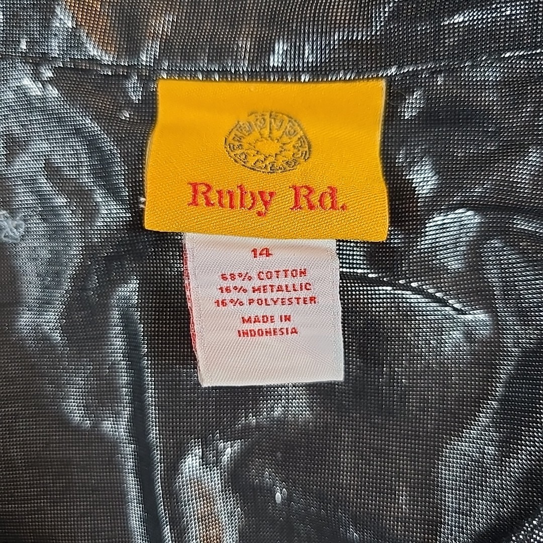 Ruby Rd Size 14 Silver Metallic Blouse Button Up … - image 4