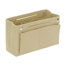 Purse Organizer Insert Felt Organizer Bags with Snap Beige