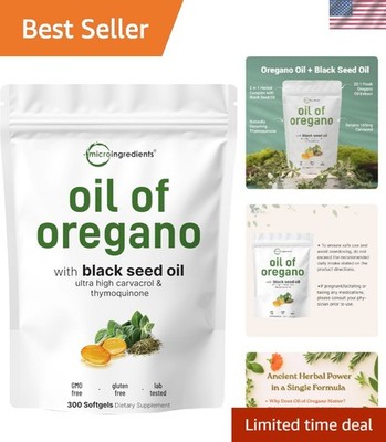 Antioxidant-Rich Oil of Oregano Softgels, 300 Count - 2-in-1 Wellness Solution