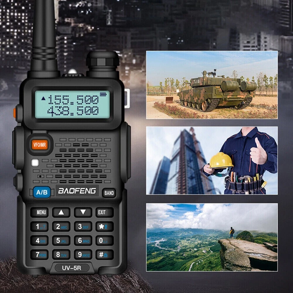 Lot Baofeng UV-5R Walkie Talkie Dual Band UHF VHF Ham FM Two Way Radio Black UK - Image 3 of 4