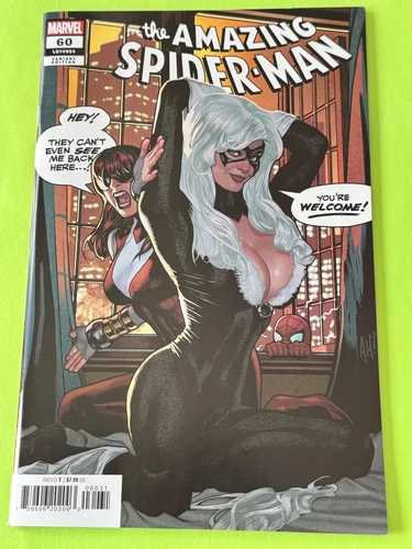 Amazing Spider-Man #60 Adam Hughes Black Cat & Jackpot Variant  NM/NM+