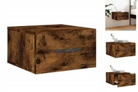 Nachttisch HäNgend Nachtschrank HäNgeschrank RäUchereiche 35X35X20 Cm