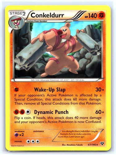 Conkeldurr 67/146 Rare XY Base Set Pokemon Near Mint